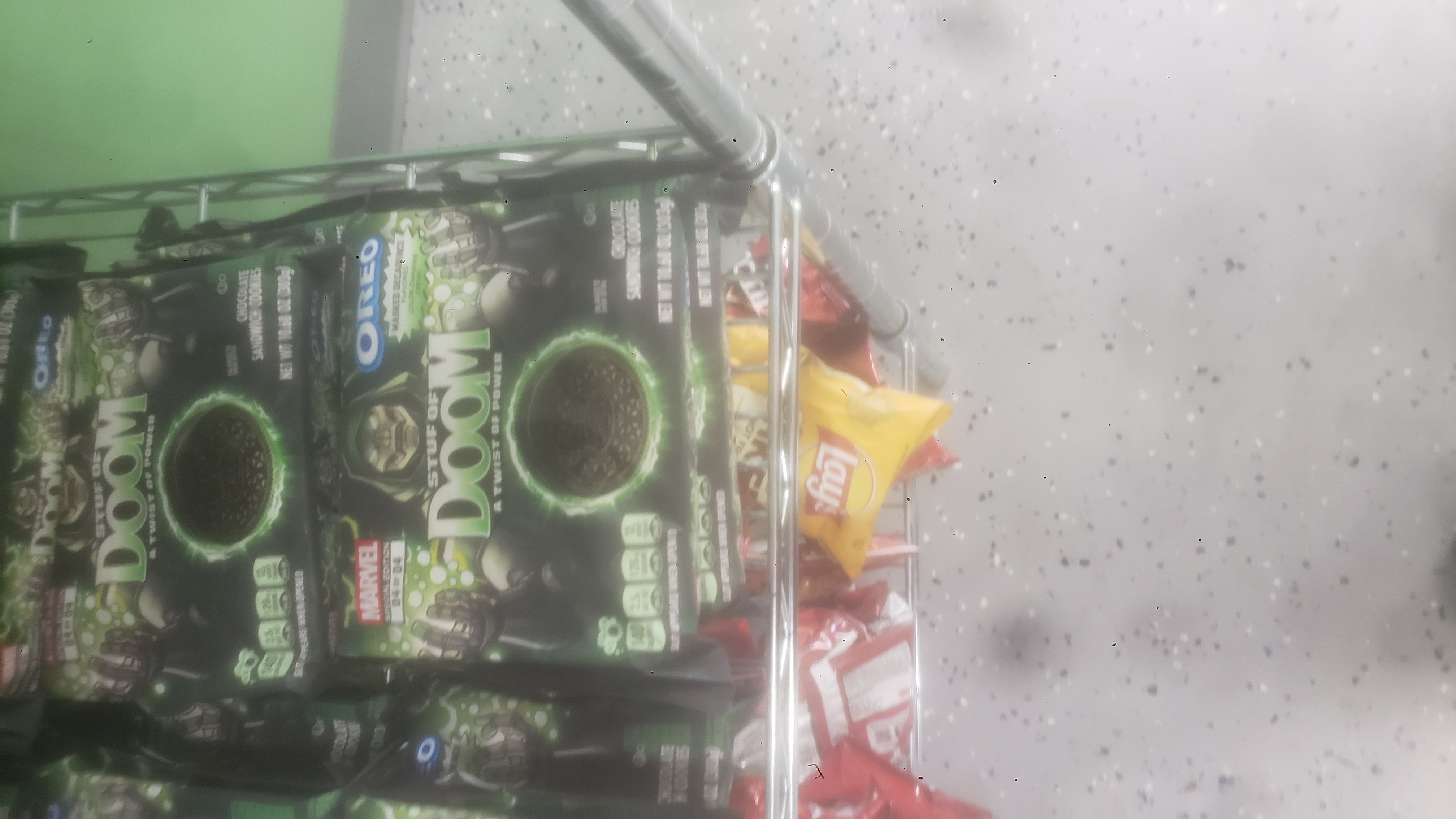 Packs of Marvel Doom themed oreos.